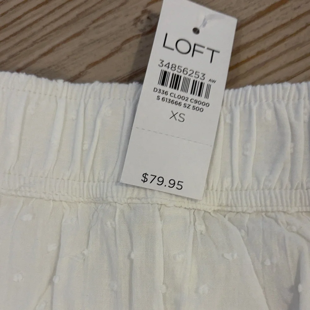 LOFT White Eyelet Lace Tiered Mini Skirt